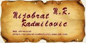 Mijobrat Radmilović vizit kartica